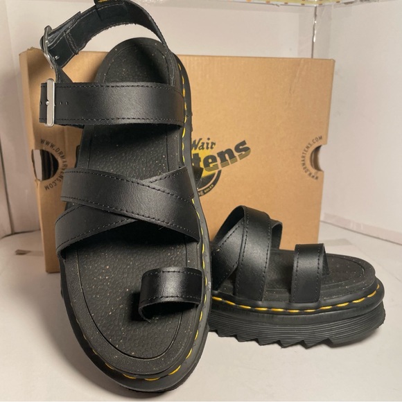 Dr. Martens Black Leather Buckle Sandals Size 9 - Picture 8 of 15